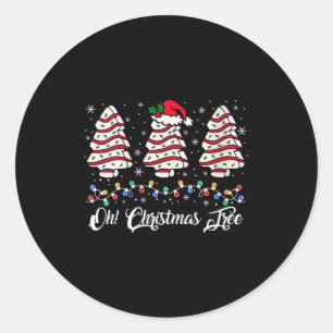 Womens Oh Christmas Tree Cakes Debbie Becky Jen Ca Classic Round Sticker