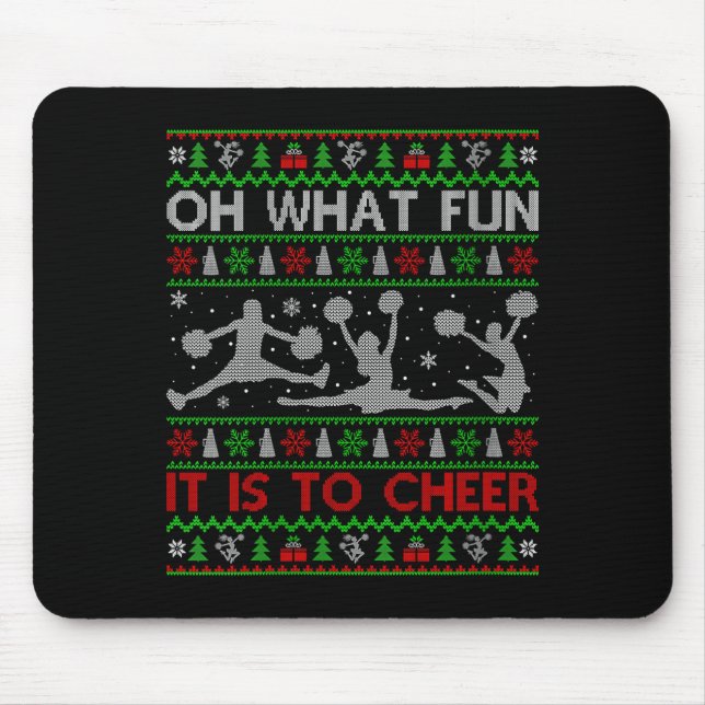 Womens Oh What Fun It Is To Cheer Christmas Cheerl Mouse Pad (Front)