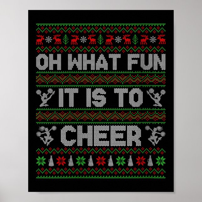Womens Oh What Fun It Is To Cheer Ugly Christmas P Poster (Front)