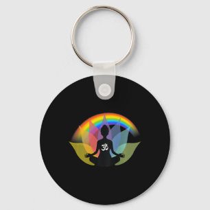 Womens Om Meditation Yoga Ckprint  Keychain