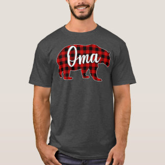 Womens Oma Bear Shirt Christmas Red Plaid Family M