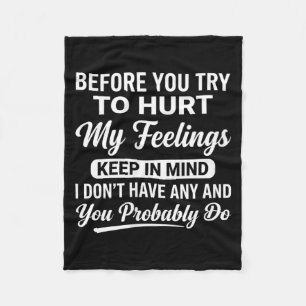 Womens On Back Funny Sarcastic Attitude Quote Fleece Blanket