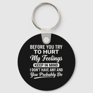 Womens On Back Funny Sarcastic Attitude Quote Keychain