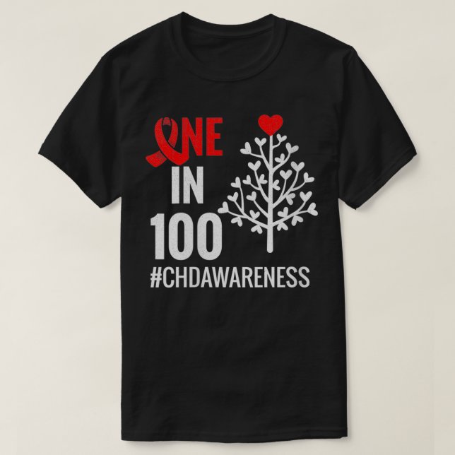 Womens One In 100  Congenital Heart Defect Month C T-Shirt (Design Front)