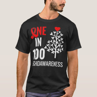 Womens One In 100  Congenital Heart Defect Month C T-Shirt