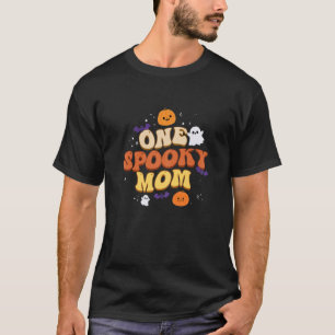 Womens One Spooky Mom Boo Halloween Cute Family T-Shirt