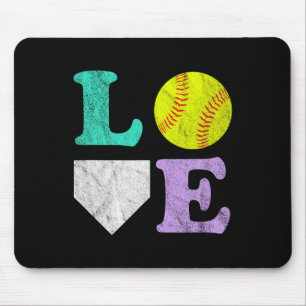 Women's Or Girls I Love Softll Mouse Pad