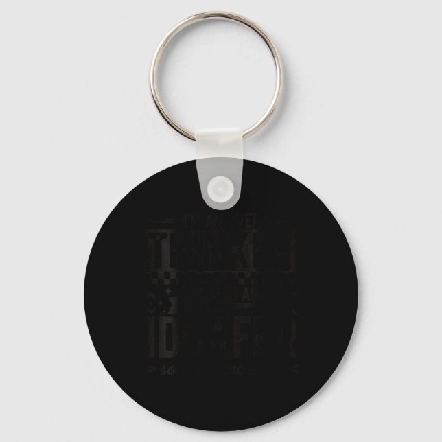 Womens Over Thinker Idgaf Funny Sarcastic Quote Keychain (Front)