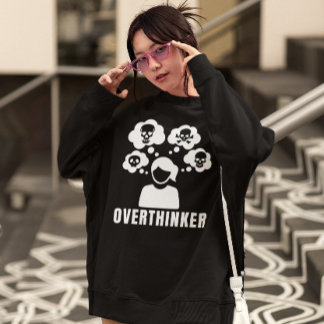Women's Overthinker Mental Health Awareness Black  Sweatshirt