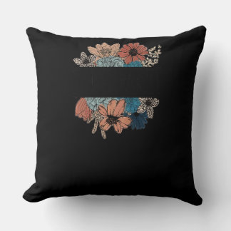Womens P E Coach Retro Flower Teacher Throw Pillow