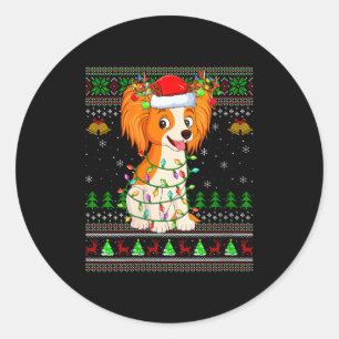 Womens Pallon Dog Ugly Christmas Sweaters Holiday  Classic Round Sticker