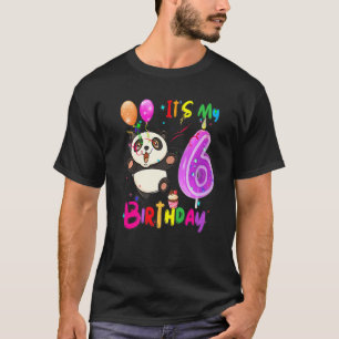 Womens Panda Birthday It's My 6th Birthday Girls P T-Shirt