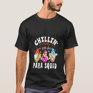 Womens Paraprofessional Para Squad Chillin Gnomes T-Shirt