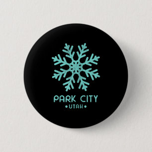Womens Park City Utah Skiing  2 Inch Round Button