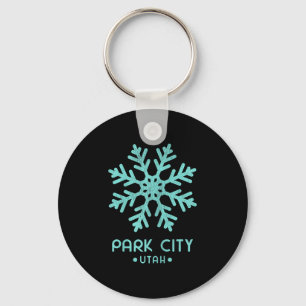 Womens Park City Utah Skiing Keychain
