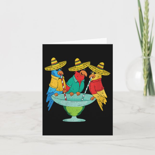 Womens Parrot Cinco De Mayo Funny Drinking Tequila Card (Front)