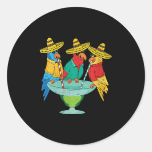Womens Parrot Cinco De Mayo Funny Drinking Tequila Classic Round Sticker