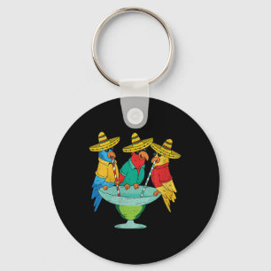 Womens Parrot Cinco De Mayo Funny Drinking Tequila Keychain