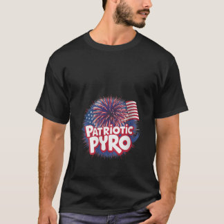 Womens Patriotic Pyro Fireworks Happy 4th Of July T-Shirt