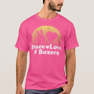 Womens Peace Love And Boxers Boxer Dog T-Shirt
