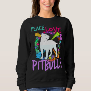 Womens Peace Love And Pitbull Print Pit Bull Lover Sweatshirt