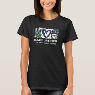 Womens Peace Love Hope Deletion Syndrome Awareness T-Shirt