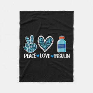 Womens Peace Love Insulin V-neck Fleece Blanket