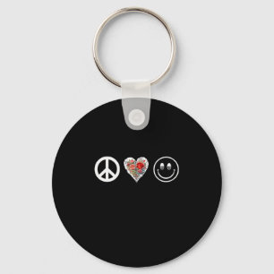 Womens Peace Love Smile With All Your Heart - Happ Keychain