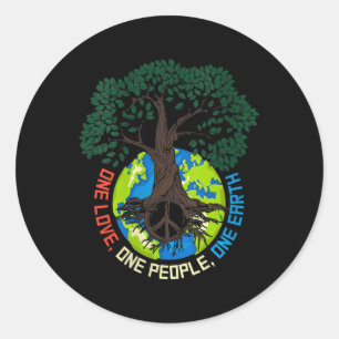 Womens Peace Tree Love - Environmental Protection Classic Round Sticker