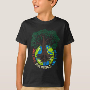Womens Peace Tree Love - Environmental Protection T-Shirt