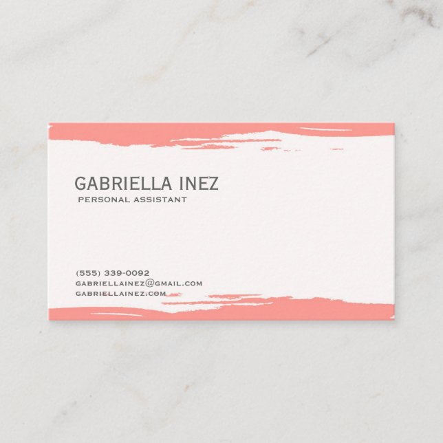 Women's Peach Watercolor Business Cards (Front)