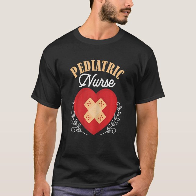 Womens Pediatrician Nursing Heart Shape PEDS Nurse T-Shirt (Front)