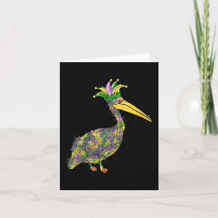 Womens Pelican Beads Mardi Gras Festival New Orlea Card