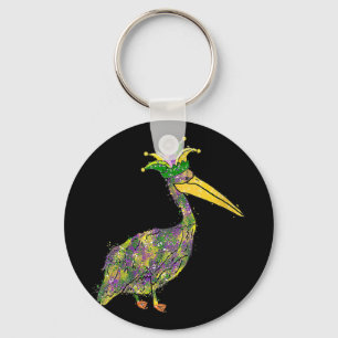 Womens Pelican Beads Mardi Gras Festival New Orlea Keychain