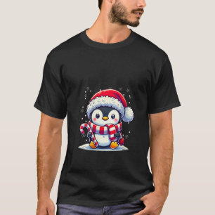 Womens Penguin Christmas Candy Cane Winter Toddler T-Shirt