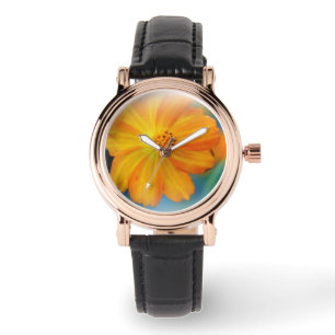 Women's Perfect Square Black Leather Strap Watch