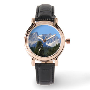 Women's Perfect Square Black Leather Strap Watch