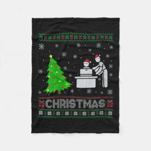 Womens Personal Assistant Xmas Tree Lighting Ugly  Fleece Blanket