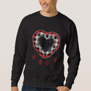 Womens Personalized Gg Heart With Little Hand Ragl Sweatshirt