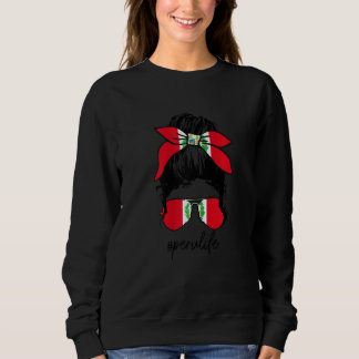 Womens Peru Life Peruvian Flag Pride Girl Hispanic Sweatshirt