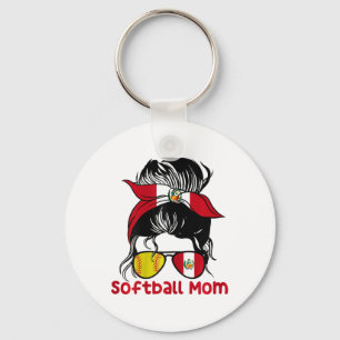 Womens Peru Softll Mom Messy Bun Mothers Day Keychain