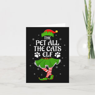 Womens Pet All The Cats Elf Christmas Girls Women  Card