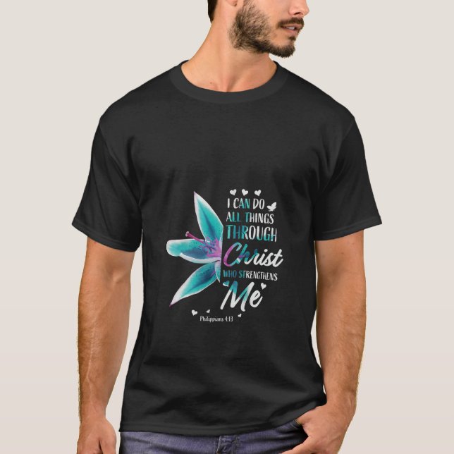 Womens Philippians 4 13 Christian Bible Verse Gift T-Shirt (Front)