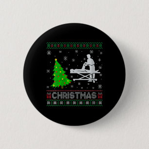 Womens Physical Therapist Xmas Tree Lighting Ugly 2 Inch Round Button