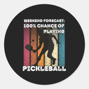 Womens pickle ball queen & player funny classic round sticker