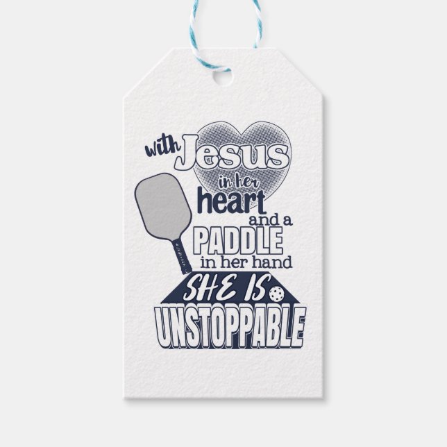 Women's Pickleball and Jesus Gift Tags (Front)