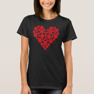 Womens Pickleball Love Heart Shape Valentine T-Shirt