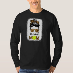 Womens Pickleball Mom Mama Leopard Print Women Mom T-Shirt