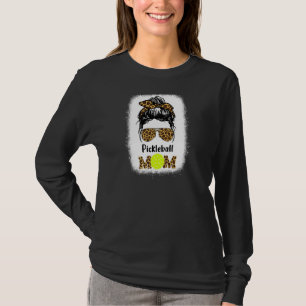 Womens Pickleball Mom Mama Leopard Print Women Mom T-Shirt