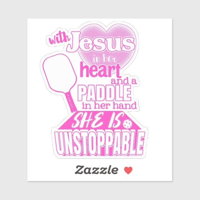 Womens Pickleball Paddle and Jesus Saying (Sheet)